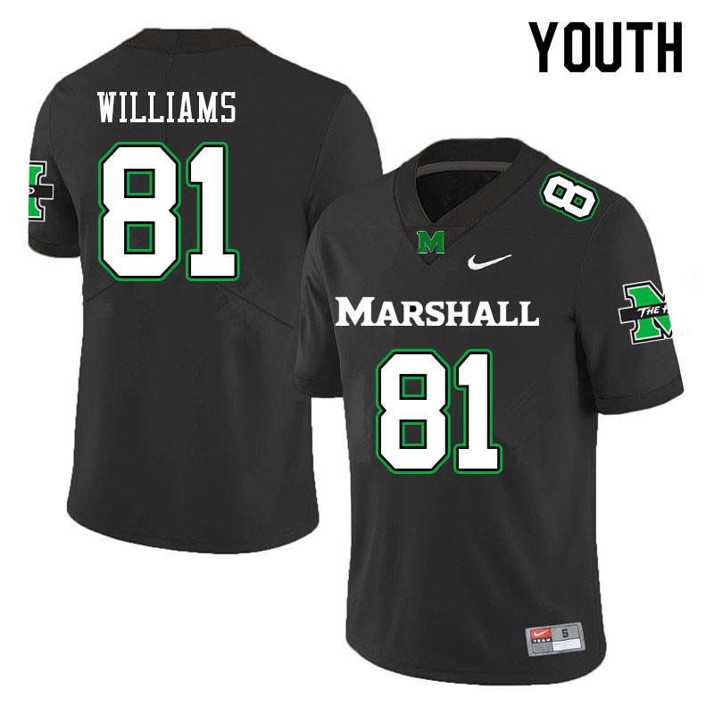 Youth #81 Miles Williams Marshall Thundering Herd College Football Jerseys Sale-Black - Click Image to Close